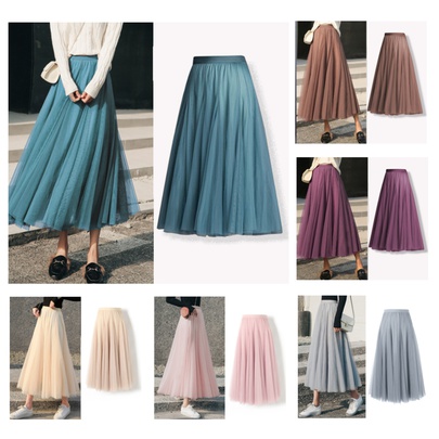 Spring Vacation Solid Color Polyester Maxi Long Dress Skirts