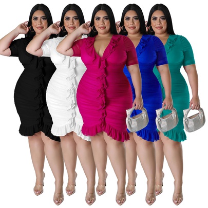 Regular Dress Elegant Classic Style V Neck Short Sleeve Solid Color Midi Dress Daily Tea Party