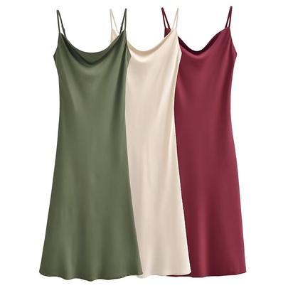 Women's Strap Dress Sexy Strap Zipper Sleeveless Solid Color Maxi Long Dress Daily