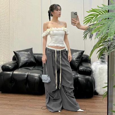 Women's Holiday Daily Party Simple Style Solid Color Full Length Contrast Binding Casual Pants