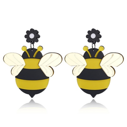 Fashion New High-grade Acrylic Bee Earrings Cartoon Cute Earrings Female