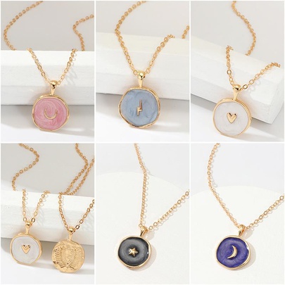 Fashion Drops Stars Moon Alloy Necklace Nhnz140255