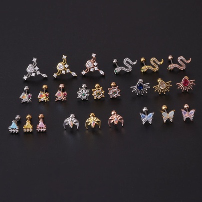 Ear Cartilage Rings & Studs Animal 316 Stainless Steel  Copper Plating