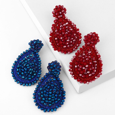 Fashion Water Droplets Artificial Gemstones Earrings Ear Studs
