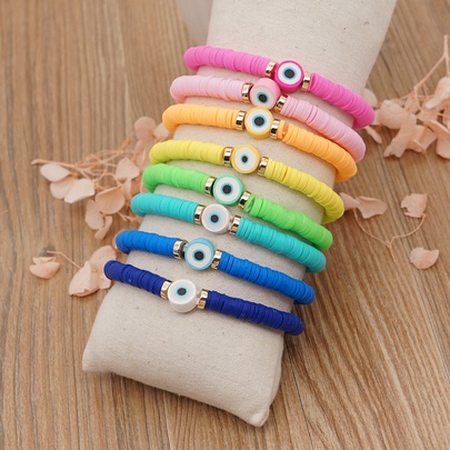 Wholesale Jewelry Geometric Woven Candy Color Eye Beaded Bracelet Nihaojewelry