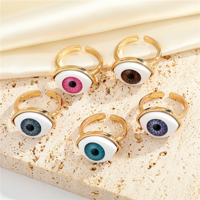 Cross-border New Jewelry Personality Demon Eye Necklace Ring Adjustable Geometric Pendant Index Finger Ring