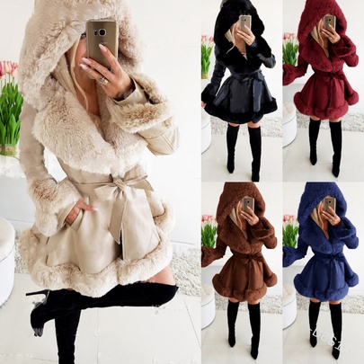 Women's Fashion Solid Color Patchwork Single Breasted Coat Coat