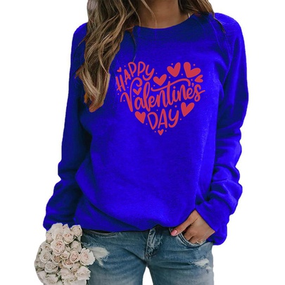 Women's Hoodie Long Sleeve Hoodies & Sweatshirts Printing Valentine's Day Fashion Heart Shape