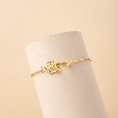 Wholesale Jewelry INS Style Cartoon Style Cute Animal Heart Alloy Gold Plated