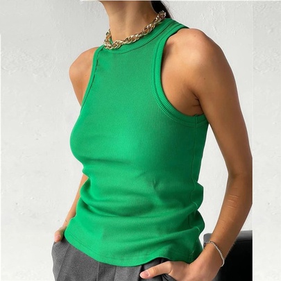 Women's Wrap Crop Top Tank Tops Splicing Fashion Solid Color