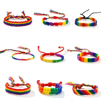 Fashion Rainbow Bow Knot Cord Knitting Women's Bracelets