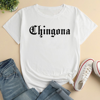 Unisex T-shirt Short Sleeve T-shirts Printing Casual Letter