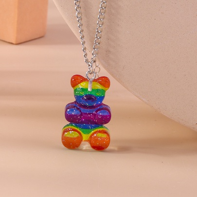 Cute Bear Zinc Alloy Wholesale Pendant Necklace