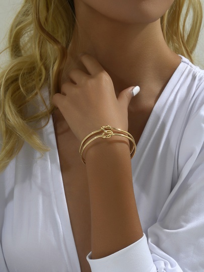 Casual Streetwear Solid Color Alloy Women's Bangle