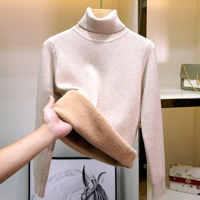 Women's Sweater Long Sleeve Sweaters & Cardigans Simple Style Solid Color