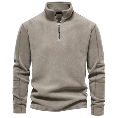 Men's Hoodies Long Sleeve Zipper Casual Simple Style Solid Color