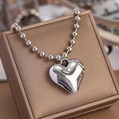 Simple Style Heart Shape Metal Plating Unisex Pendant Necklace
