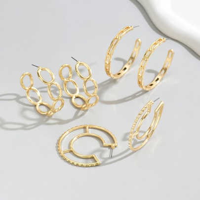 1 Pair Elegant Retro Solid Color Hollow Out Alloy Iron Earrings