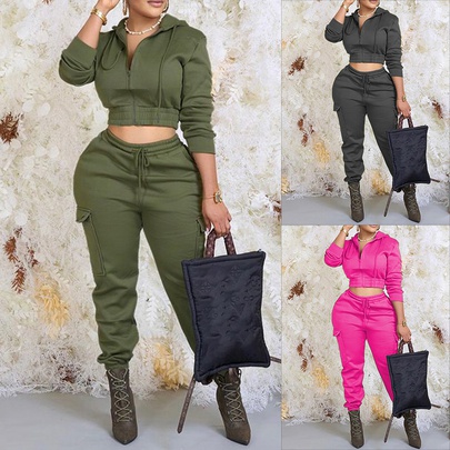 Casual Daily Women's Elegant Classic Style Solid Color Spandex Polyester Pants Sets Pants Sets