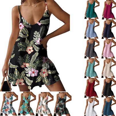 Women's Strap Dress Elegant Classic Style V Neck Sleeveless Solid Color Knee-length Daily