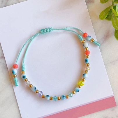 Simple Style Color Block Artificial Crystal Rope Knitting Women's Bracelets