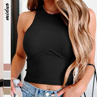 Women's Tank Top Tank Tops Backless Fashion Solid Color