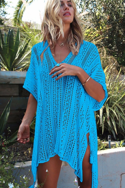 Women's Vacation Solid Color Hollow Out Cover Ups