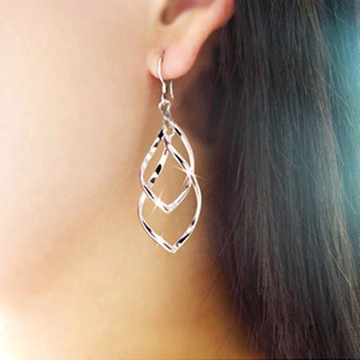 1 Pair Casual Geometric Plating Metal Drop Earrings