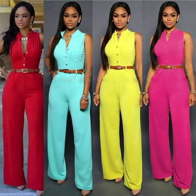 Women's Daily Sexy Solid Color Full Length Casual Pants Jumpsuits