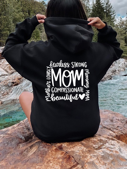 Women's Hoodie Long Sleeve Hoodies & Sweatshirts Printing Pocket Mama Simple Style Letter