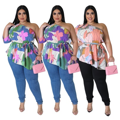Commute Color Block 4-way Stretch Fabric Spandex Polyester Printing Blouse