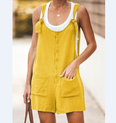 Women's Street Casual Solid Color Shorts Rompers