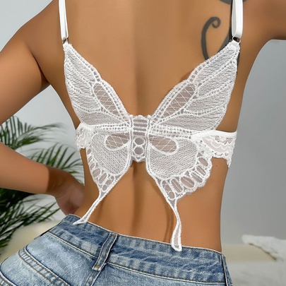 Women's Vest Tank Tops Sexy Streetwear Flower Butterfly