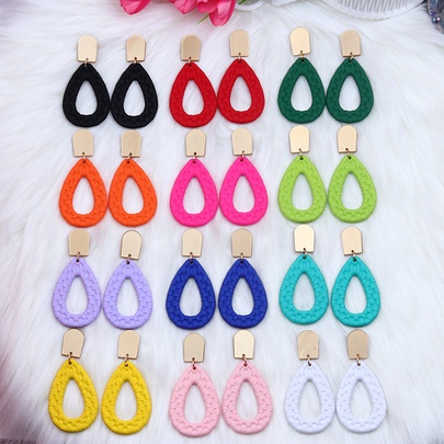 Simple Style Classic Style Water Droplets Arylic Spray Paint Hollow Out Women's Drop Earrings