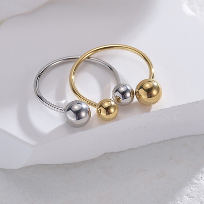 Other Metal Parts 304 Stainless Steel Steel Ball 201 Stainless Steel 14K Gold Plated Fashion Simple Style Plating Ball Solid Color Open Rings