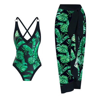 Women's Sexy Tropical Printing One Pieces 2 Piece Set