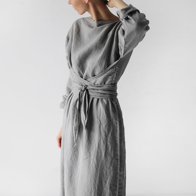 Women's Regular Dress Casual Streetwear Round Neck Long Sleeve Solid Color Maxi Long Dress Daily