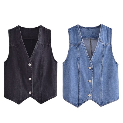 Women's Streetwear Solid Color Button Single Breasted Vest Vest