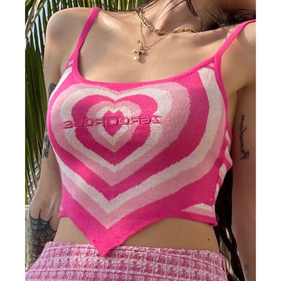 Women's Vest Tank Tops Hollow Out Backless Casual Elegant Romantic Color Block Heart Shape