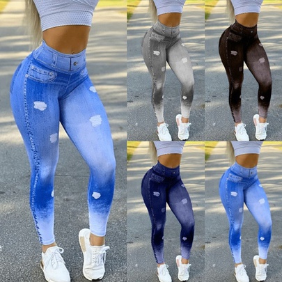 Women's Daily Sports Casual Solid Color Full Length Leggings