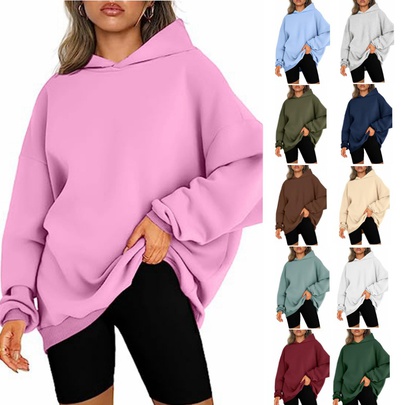 Women's Hoodie Long Sleeve Hoodies & Sweatshirts Casual Solid Color