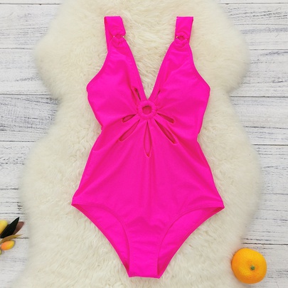Women's Sexy Solid Color 1 Piece One Piece