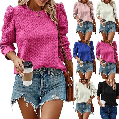 Women's Hoodie Long Sleeve Hoodies & Sweatshirts Pleated Casual Solid Color