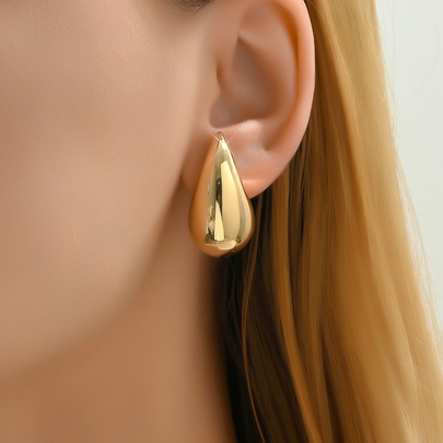 1 Pair Basic Water Droplets Plating Arylic 18k Gold Plated Ear Studs