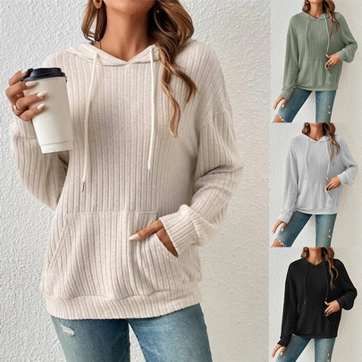Women's Hoodie Long Sleeve Hoodies & Sweatshirts Pocket Casual Solid Color