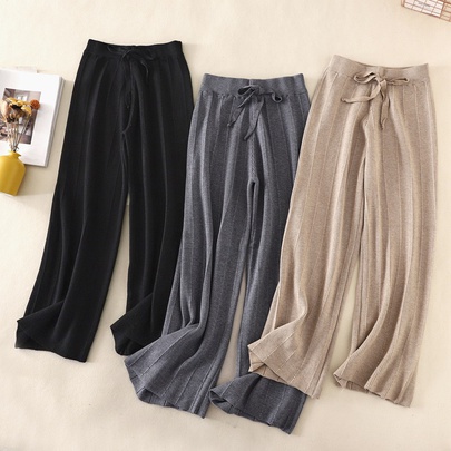 Women's Daily Street Simple Style Solid Color Full Length Casual Pants Straight Pants