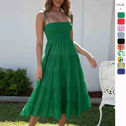 Women's Regular Dress Elegant Vintage Style Strap Sleeveless Solid Color Maxi Long Dress Daily