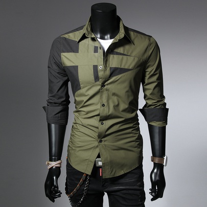 Men's Solid Color Printing Blouse Men's Clothing