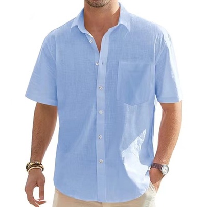 Men's Solid Color Patchwork Polo Shirt Men's Clothing