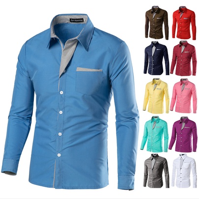 Men's Solid Color Blouse Men's Clothing